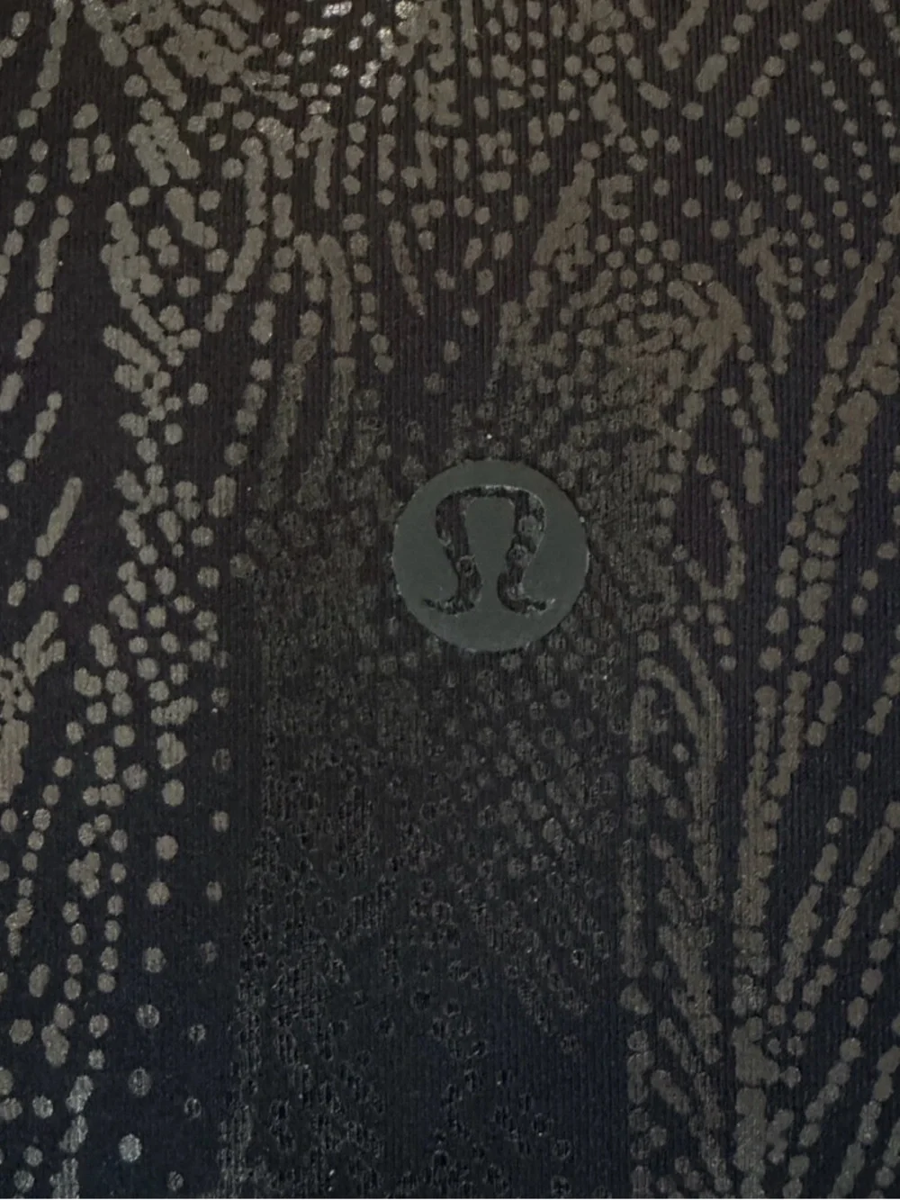 Lululemon Wunder Under Crop Leggings 12 Black Gray Metallic Foil Print Yoga Gym